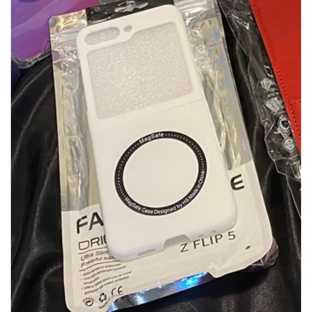 Samsung Galaxy Z Flip 5 Cases- Clear, White Mag Safe, Black, Purple/Clear